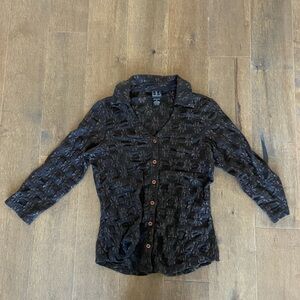 INC International Concepts Black and Brown Patterned Top